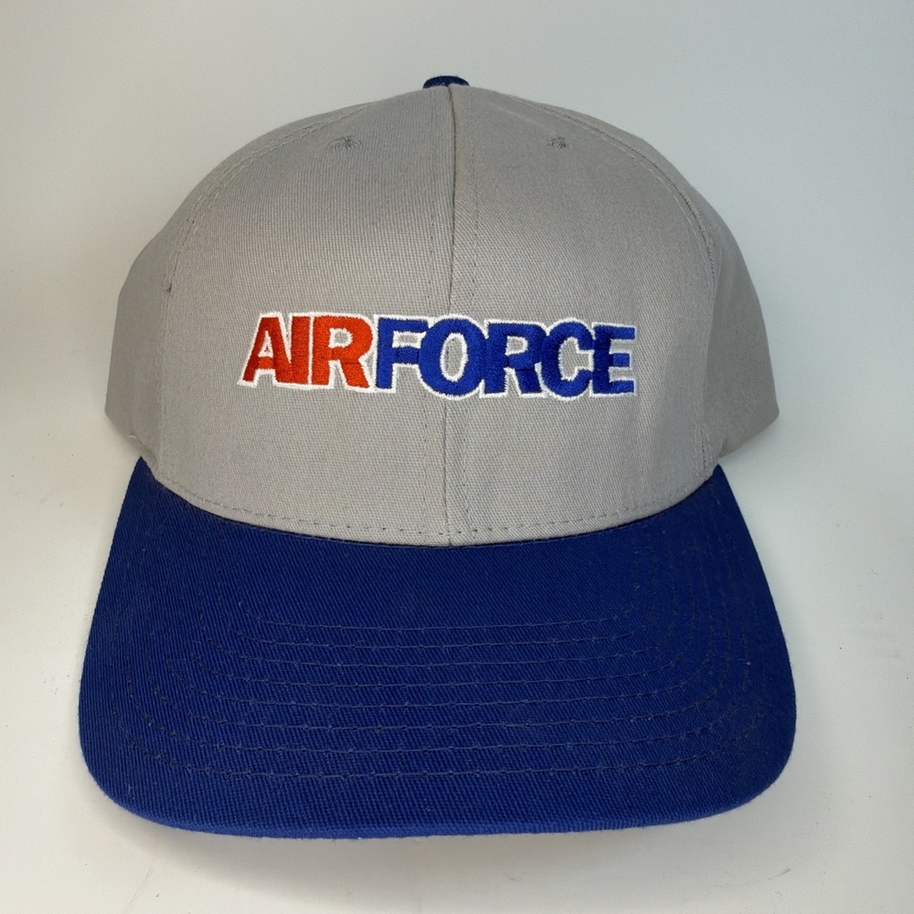 Aim High Air Force Baseball Cap Buckleback Hat Leather Strap Gray Casual Wear
